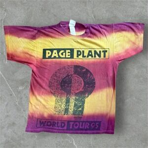 Hinterland T Shirt Mens Large Jimmy Page Robert Plant World Tour 95 Tie Dye‎